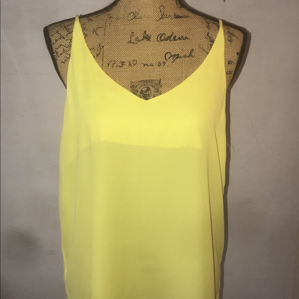 Yellow summer tank top blouse